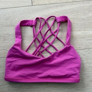 Lululemon Bright Pink Strappy Sports Bra size 2